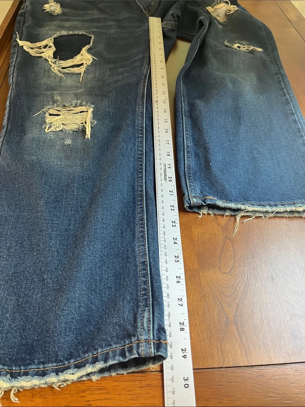 Levi's 541 Jeans in Indigo Blue with Distressing Athletic Fit